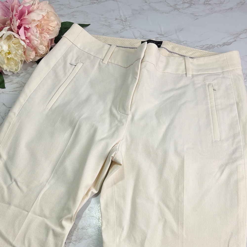 J. Crew Women's Cream Teddie Trousers Size 8 Excellent Condition